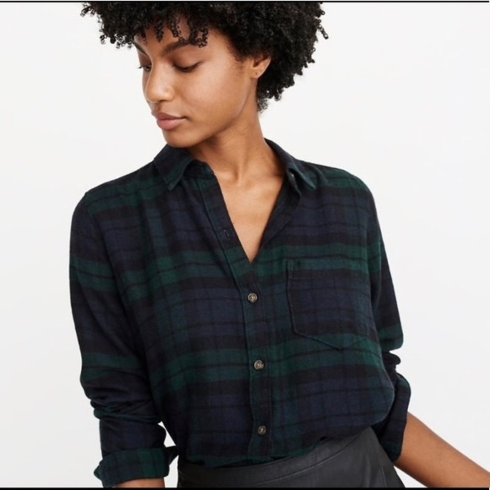 NWT Abercrombie & Fitch Green/Blue Flannel XS